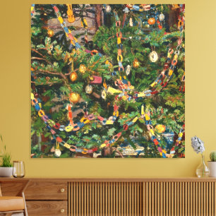 Vintage-Weihnachtsbaum Nahaufnahme Leinwanddruck