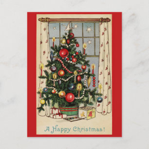 Vintage-Weihnachtsbaum Postkarte