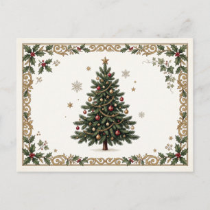 Vintage-Weihnachtsbaum Postkarte