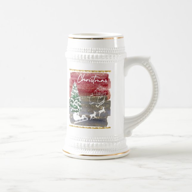 Vintage-Weihnachtsbäume  Bierglas (Rechts)