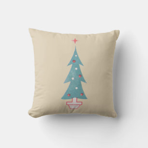 Vintage Weihnachtsbaumfarm der 50er Jahre Kissen