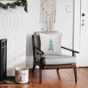 Vintage Weihnachtsbaumfarm der 50er Jahre Kissen