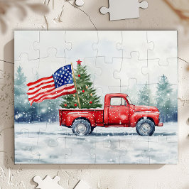 Vintage Weihnachtsbaumflagge Puzzle