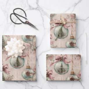 Vintage-Weihnachtsbaumkugel im viktorianischen Sti Geschenkpapier Set