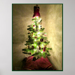Vintage-Weihnachtsbaumplakat Poster