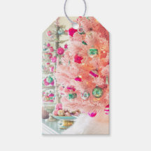 Vintage-Weihnachtsbaumschmuck auf rosa Weihnachtsb