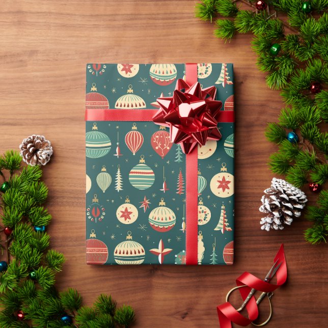 Vintage-Weihnachtsbaumschmuck Geschenkpapier (Feiertagsgeschenk)