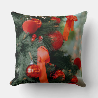Vintage-Weihnachtsbaumschmuck rotes Band Holida Kissen