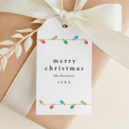 Vintage Weihnachtsbeleuchtung - Geschenkmarke Geschenkanhänger