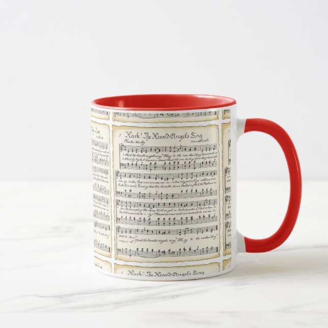 Vintage Weihnachtsblatt-Musik-Tasse Tasse (Rechts)