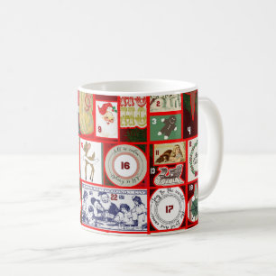 Vintage-Weihnachtsblock-Adventskalender-Gitter-Kun Kaffeetasse