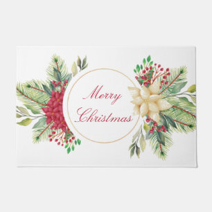 Vintage Weihnachtsblumen Fußmatte