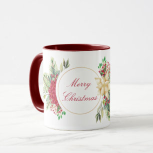 Vintage Weihnachtsblumen  Tasse