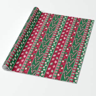 Vintage-Weihnachtsbonbons Geschenkpapier