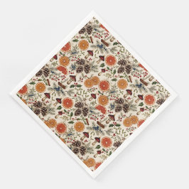 Vintage-Weihnachtsbotanik Serviette
