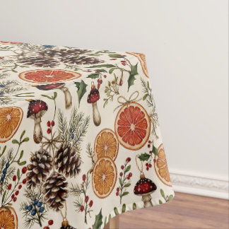 Vintage-Weihnachtsbotanik Tischdecke