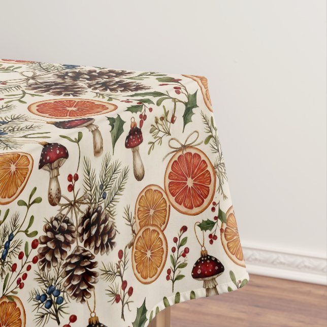 Vintage-Weihnachtsbotanik Tischdecke (Beispiel)
