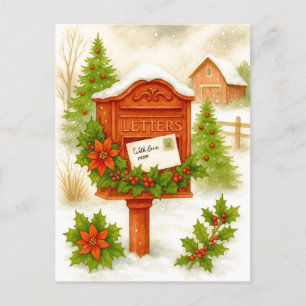 Vintage-Weihnachtsbriefe Gemütliche Winter-Postkar Feiertagspostkarte