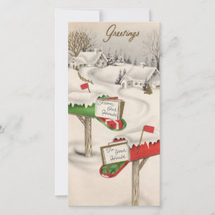 Vintage-Weihnachtsbriefkästen Geschenke Feiertagskarte