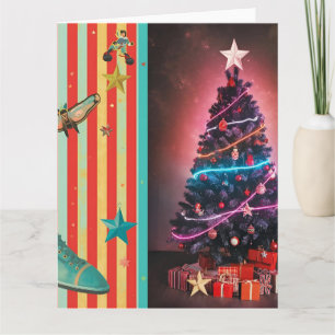 Vintage-Weihnachtscollage-Design Karte