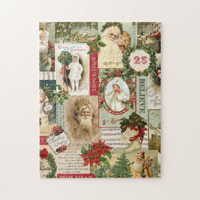 VINTAGE WEIHNACHTScollage Puzzle (Vertikal)