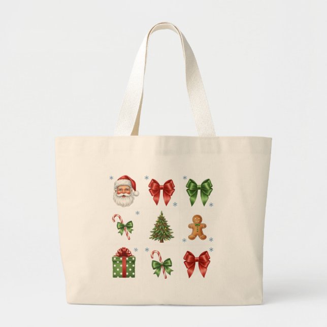 Vintage-Weihnachtscollage-Tasche Jumbo Stoffbeutel (Vorne)