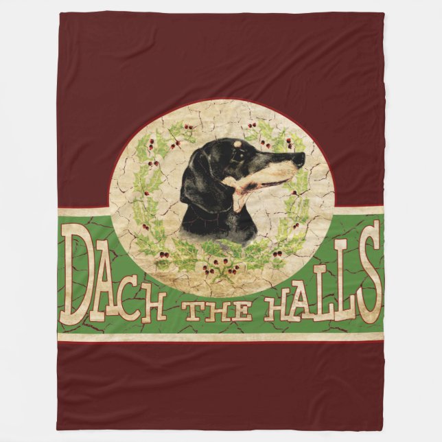 Vintage WeihnachtsDackel Dach (Plattform) die Fleecedecke (Vorderseite)