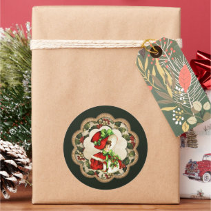 vintage Weihnachtsdame Holiday Runder Aufkleber