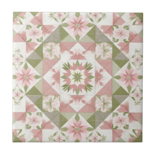 Vintage-Weihnachtsdecke Floralmuster Fliese