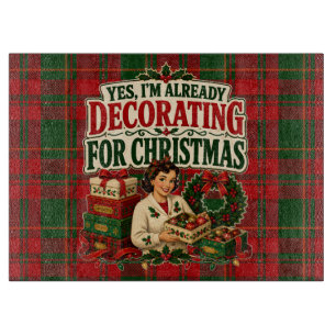 Vintage-Weihnachtsdekoration Holiday Plaid Schneidebrett
