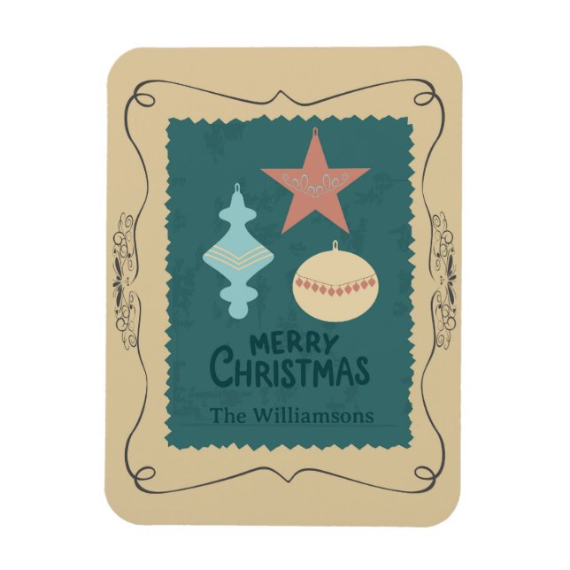 Vintage-Weihnachtsdekorationen Magnet (Vertikal)