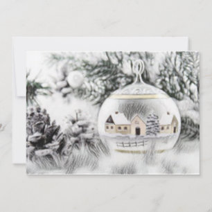 Vintage-Weihnachtsdekorationen Ornamente Aquarell Feiertagskarte