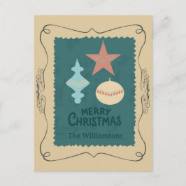 Vintage-Weihnachtsdekorationen Postkarte