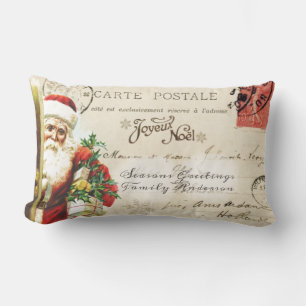 Vintage-Weihnachtsdekorationen Postkarte individue Lendenkissen