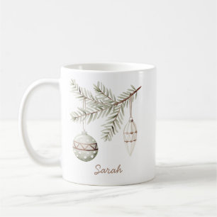 Vintage-Weihnachtsdekorationen Soft Green Pine Kaffeetasse