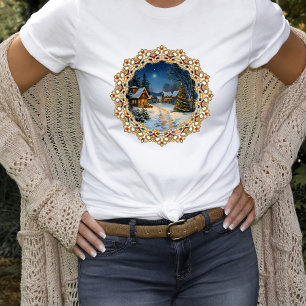 Vintage-Weihnachtsdorf-Doily T-Shirt