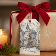Vintage Weihnachtsdorf Geschenkanhänger Cozy Weihn