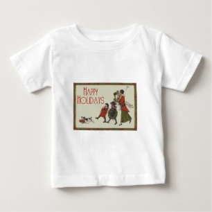 Vintage-Weihnachtseinkauf Familien-Spaß Baby T-shirt