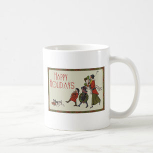Vintage-Weihnachtseinkaufs-Familienspaß Kaffeetasse