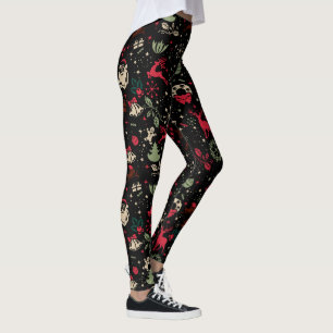 Vintage-Weihnachtselement-Muster Leggings