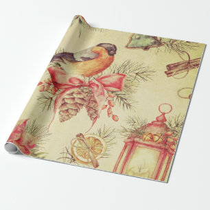 Vintage-Weihnachtselemente Geschenkpapier