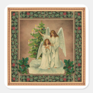 VINTAGE WEIHNACHTSENGEL AUFKLEBER 