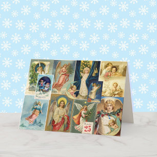 Vintage-Weihnachtsengel Bibelvers viktorianisch ho Feiertagskarte