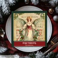 Vintage-Weihnachtsengel Elegante Feiertagsserviett