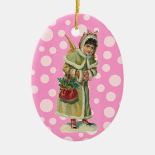 Vintage-Weihnachtsengel Keramikornament