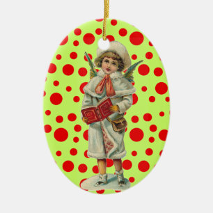 Vintage-Weihnachtsengel Keramikornament