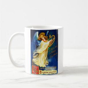 Vintage-Weihnachtsengel mit Harfe Kaffeetasse