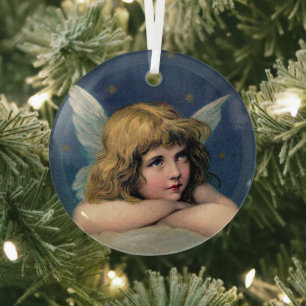 Vintage-Weihnachtsengel Ornament Aus Glas