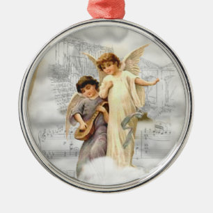 Vintage-Weihnachtsengel-Ornament Silbernes Ornament