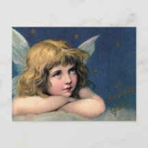 Vintage Weihnachtsengel und goldene Sterne